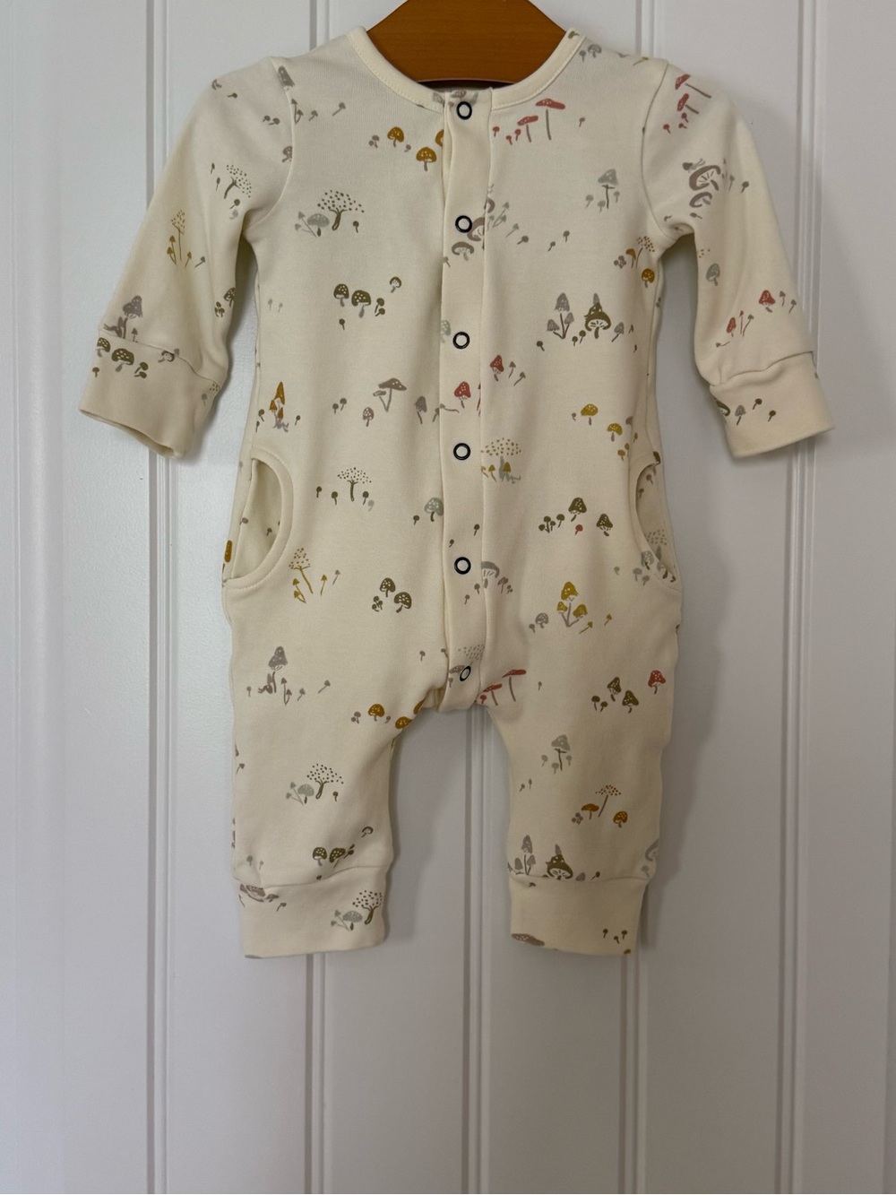 🍄 Pehr Organic Mini Mushrooms Placket Romper | 0–3M